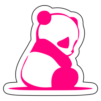 Sad Panda Sticker (Hot Pink)